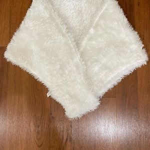 Shawl winter wrap handmade looks like fur.white